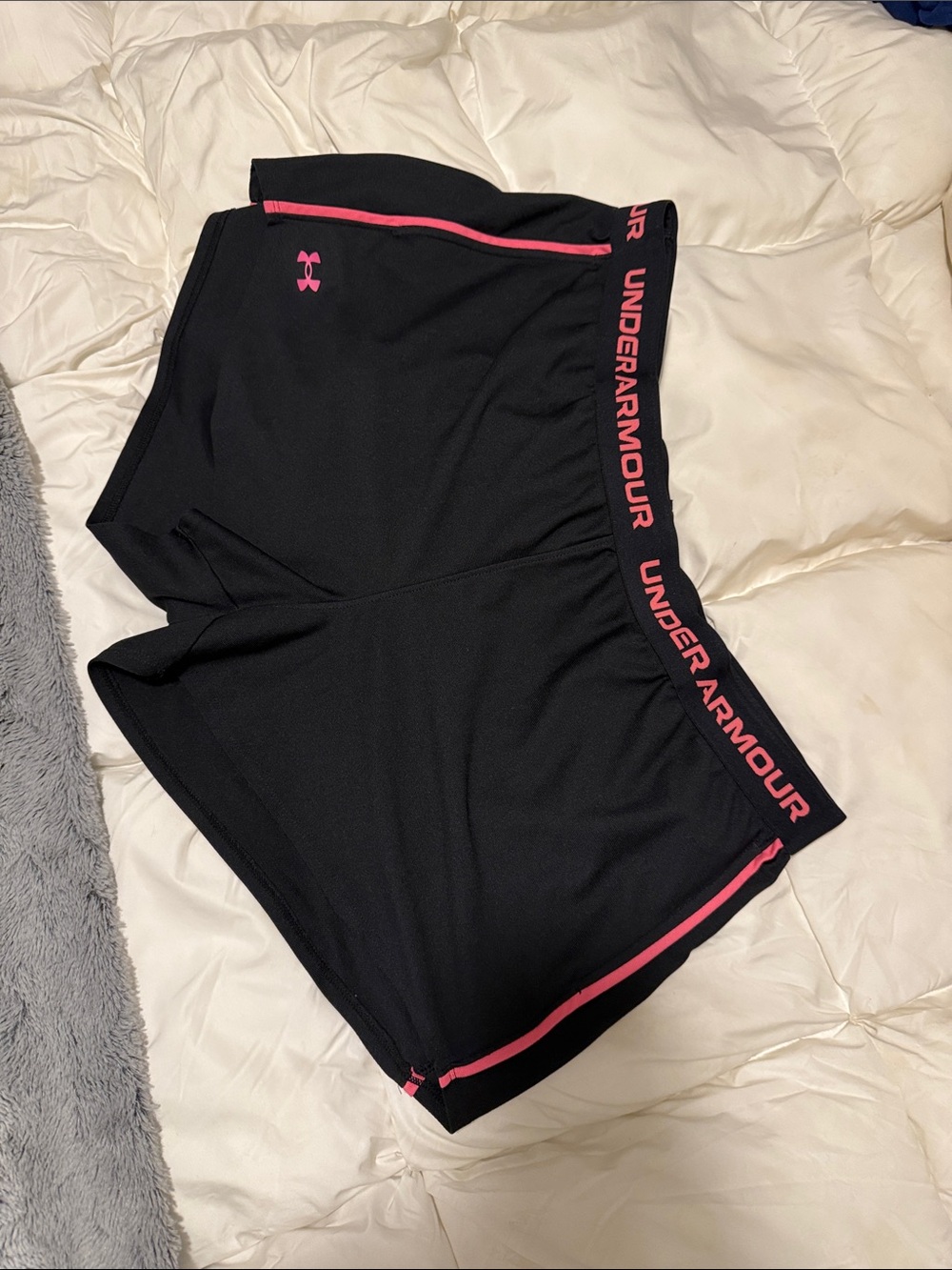 Under Armour Black Athletic Shorts with Pink Accents